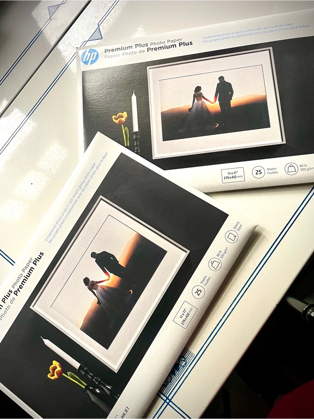 Set of TWO - HP Premium Plus Photo Paper - White - 11x17 (Pack of 25)